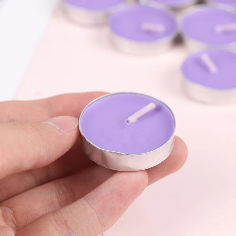 

10 Pieces/Set Romantic Aromatherapy Tea Wax Candle Birthday Wedding Party Candle Candlelight Color Candle