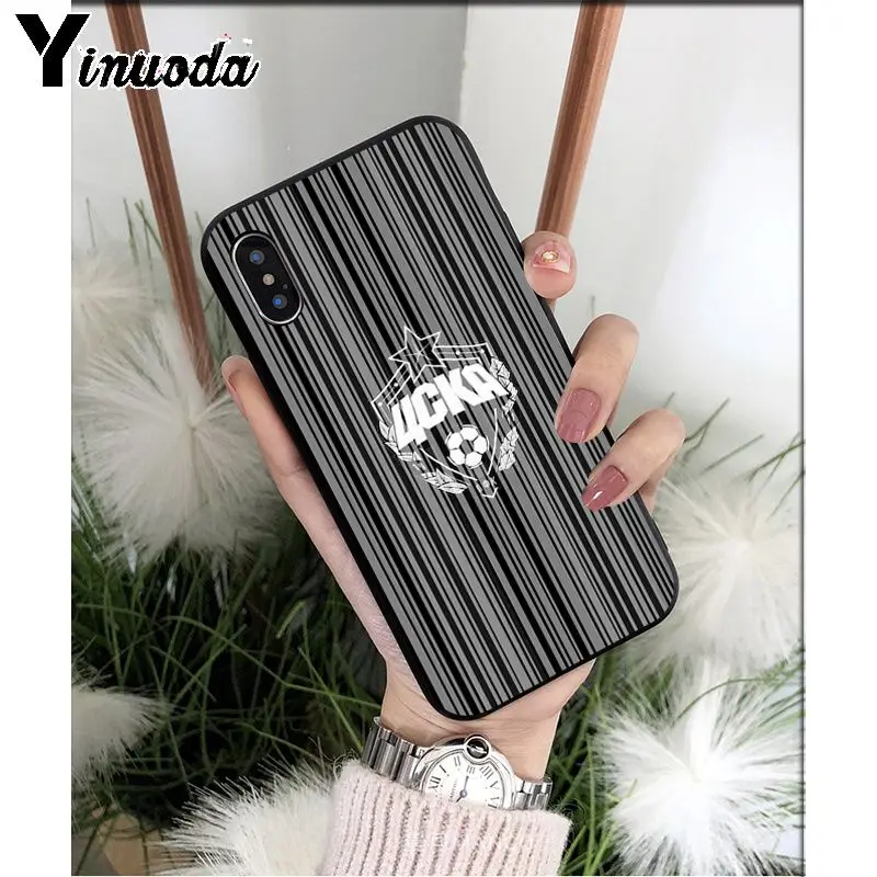 Yinuoda PFC ЦСКА, мягкий черный чехол из ТПУ для телефона iPhone 5 5Sx 6 7 7plus 8 8Plus X XS MAX XR