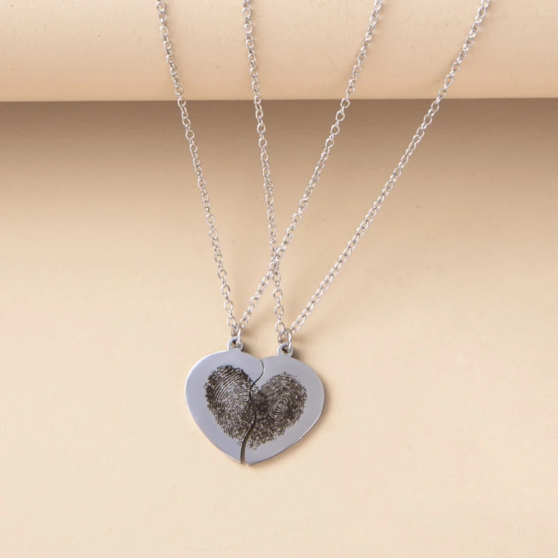 2 шт./компл. креативное ожерелье с идентификацией отпечатков пальцев в стиле