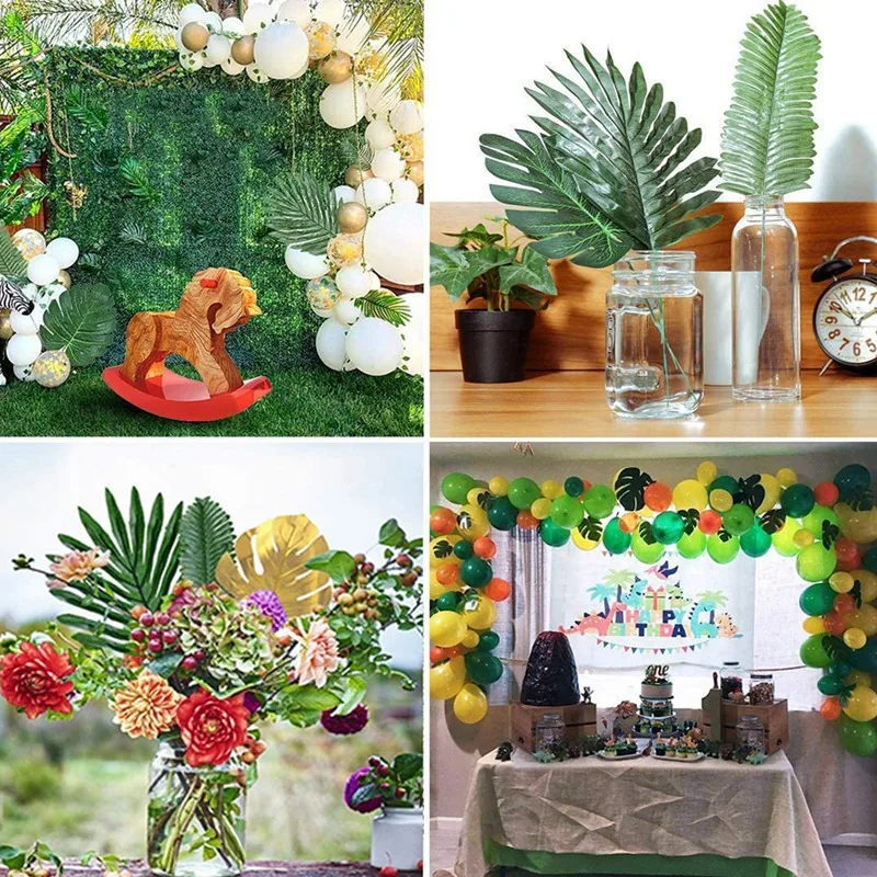 

72 Pcs Artificial Palm Tropical Leaves Jungle Leaves Decorations for Beach Baby Shower Wedding Birthday Decorations