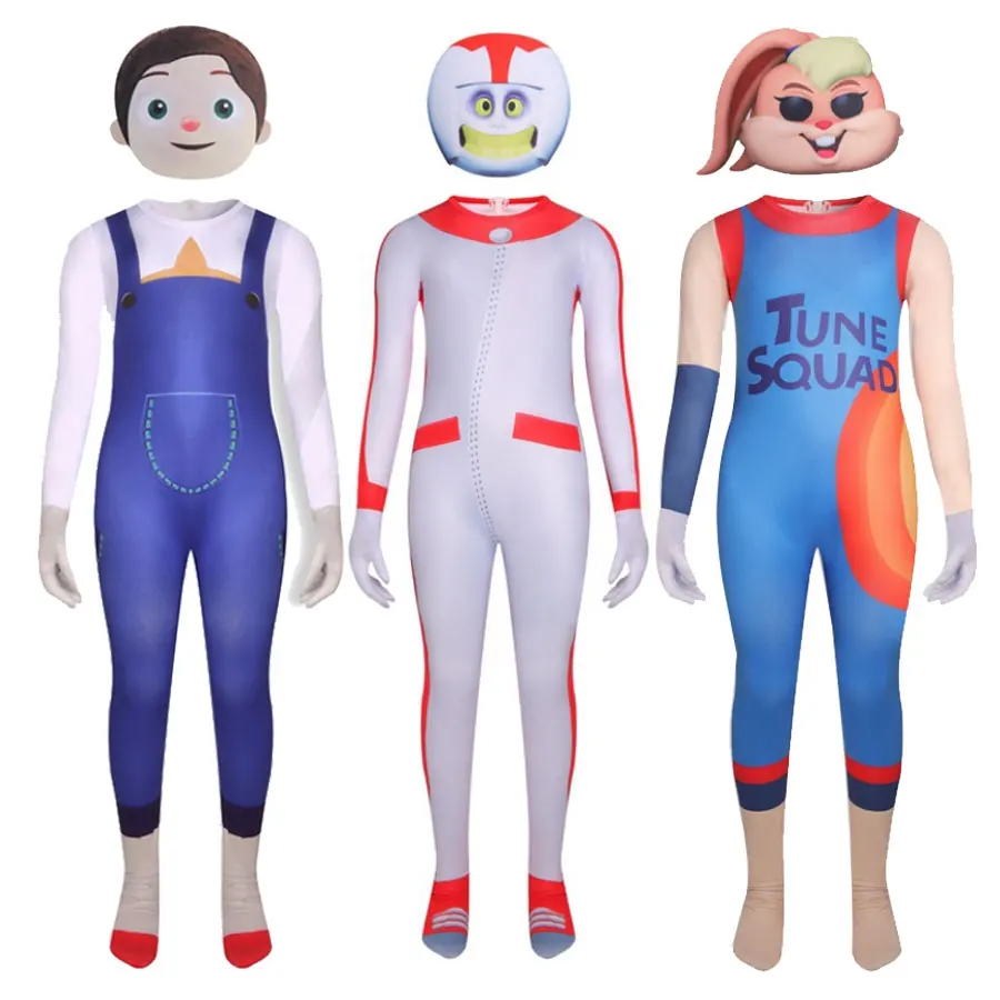 

New movie Halloween Destruction King Costume Air Slam Dunk Child Cosplay Space Jam2 Halloween Costume Rabbit Leotard Fancy Set