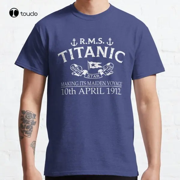 Классическая винтажная футболка Titanic с круизным Тонущим кораблем и