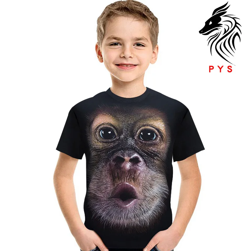 Футболка с короткими рукавами для мальчиков и девочек 3D Цифровым принтом в виде
