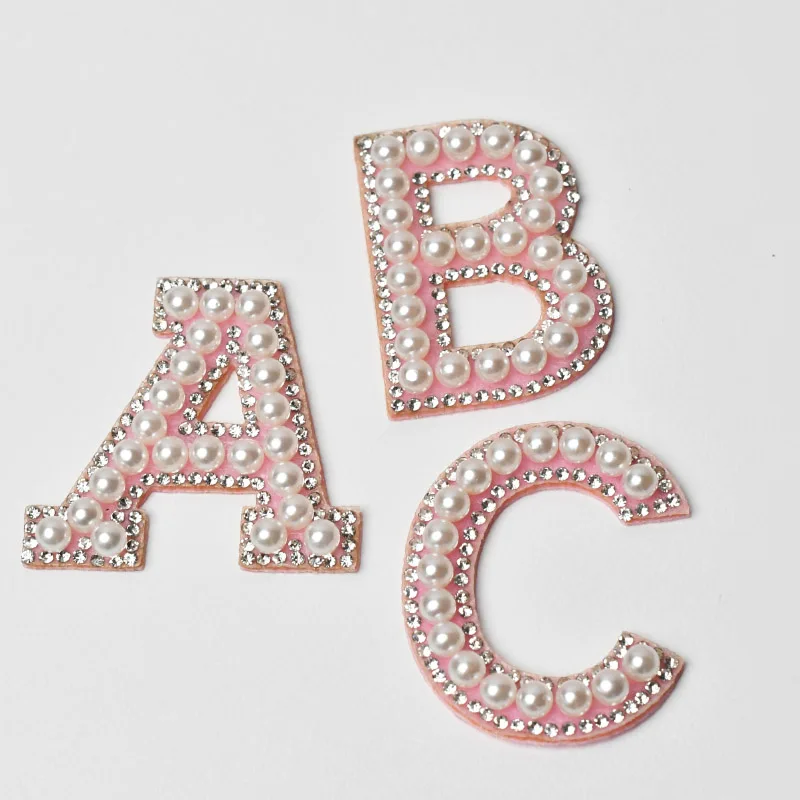 Pink Letter Patches White Pear Decor Iron-on &amp Sew-on Clothing Beading Applique DIY Craft Accessories | Дом и сад