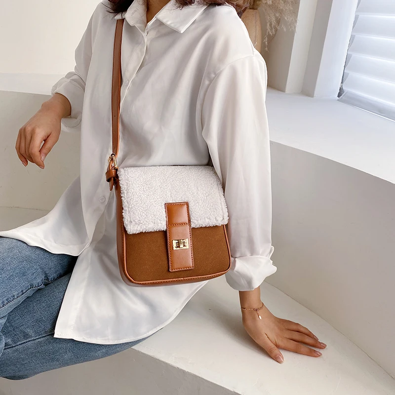 

Модные маленькие меховые женские сумки-мессенджеры роскошные матовые кожаные сумки через плечо для женщин 2021 сумка на плечо женские сумки ...