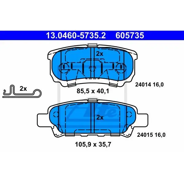 Колодки дисковые задние Mitsubishi Lancer 1.3 2.0 03/Outlander 2|Тормозной цилиндр| |