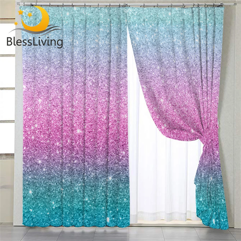 BlessLiving красочное окно Шторы s с крючками Girly Радуга плотные шторы для спальни