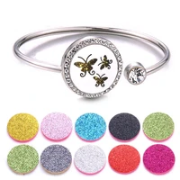 butterfly aromatherapy lockets bracelet stainless steel perfume essential oil aroma diffuser bracelets crystal bracelet jewelry