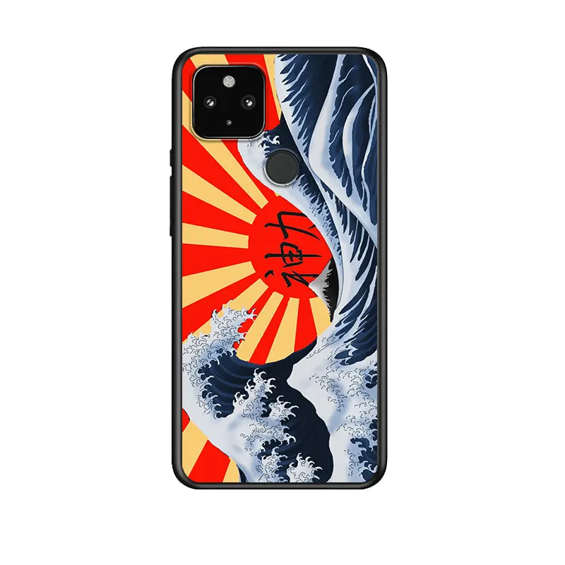 

Japanese Wave Art for Google Pixel 5 Pixel 4a 5G Pixel 4a Pixel 4 Pixel 4 XL Silicone Soft Black Phone Case Cover