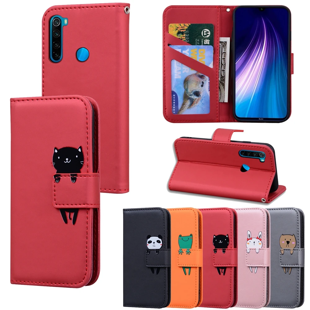 Чехол для Xiaomi Redmi Note 8 кожаный чехол книжка с мультяшным рисунком телефона 7 Pro