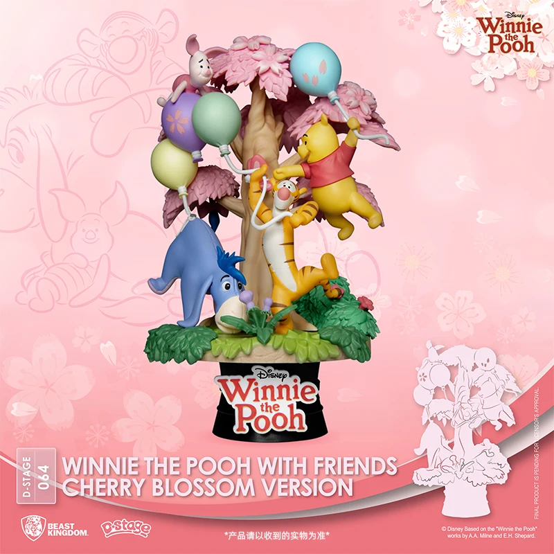 

Beast kingdom Disney's Pooh Sakura version animation scene Desktop dolls Garage Kits Model Kits Collection Gift Toy