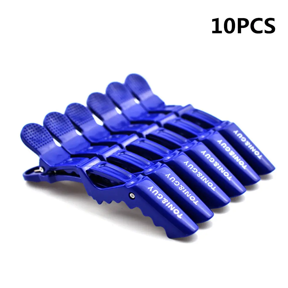 10pcs Blue 6 шт./упак. заколки-Аллигаторы для волос Черный Фиолетовый Красный заколки для волос клюв секционный зажим Парикмахерс - Цвет: 10pcs Blue