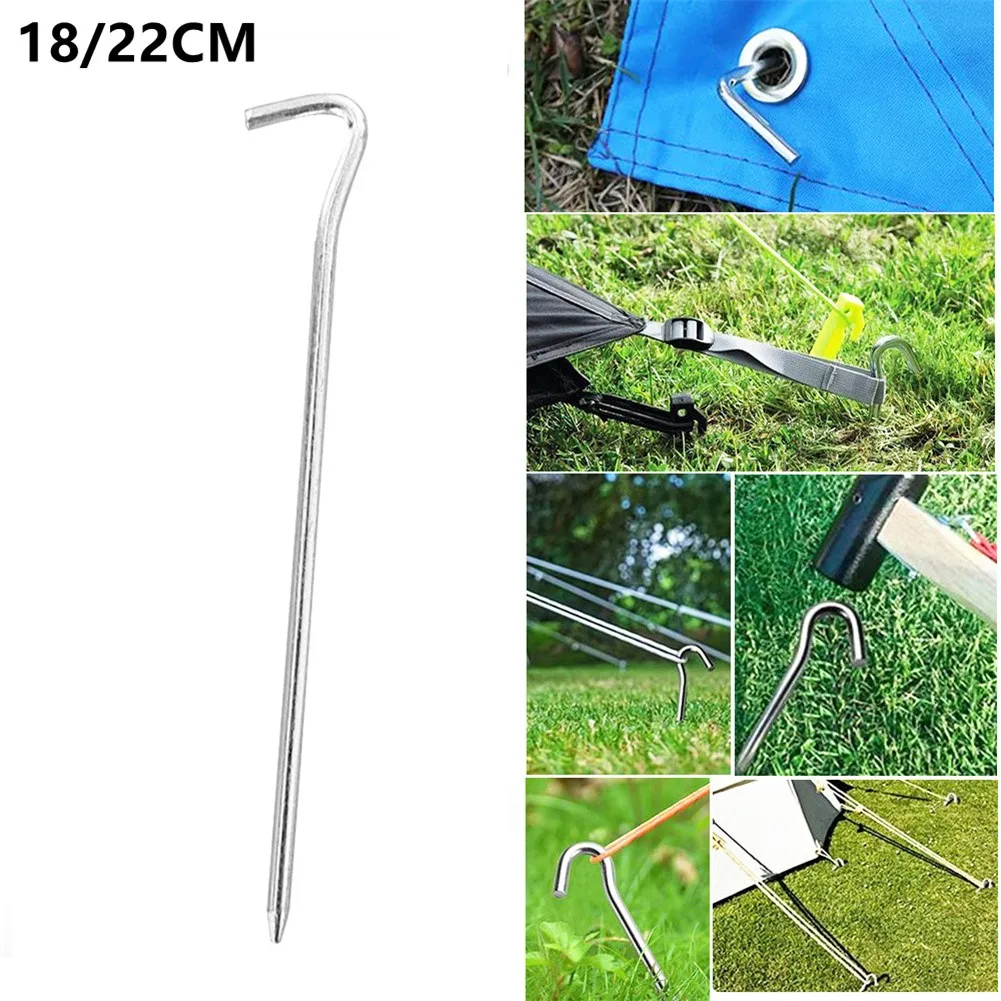 

Camping Stake Nail Aluminum Alloy Tent Hook Peg Hiking Survival Tool 18cm 22cm Ground Nails Spike Portable Skidproof Steady Gear