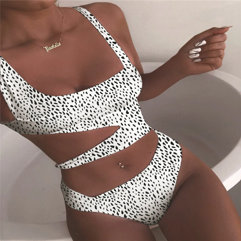

2021 Sexy One Piece Swimsuit Women Sexy Bikini Leopard Print Bathing Suit Women Casual Swimsuit Monokini