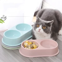 double pet bowl plastic puppy cat food water drinking dish feeder cat puppy feeding supplies small dog accessories