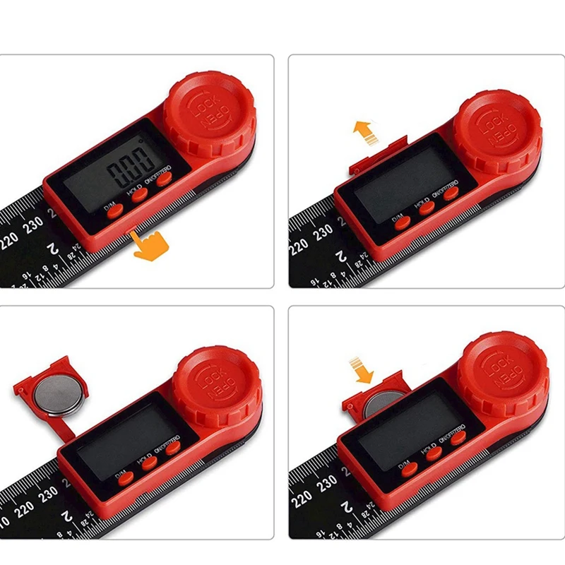

300 mm Digital Miter Protractor for Woodworking,2 in 1 Digital Angle Finder Tool with LCD Display