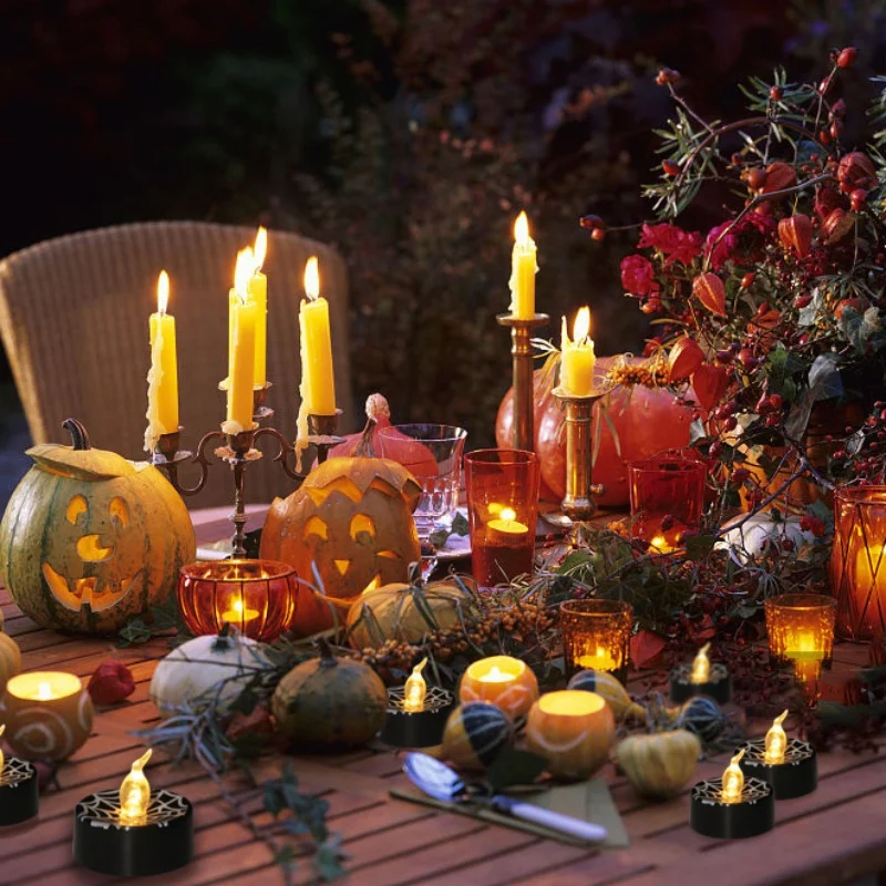 

Warm Flash LED Tea Light Candles Flameless Flickering Night Lamp Fake Candle For Halloween Haunted House Decoration