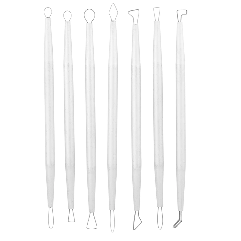 

7Pcs Stainless Steel Aluminum Polymer Clay Tools Pottery Ceramic Sculpting Tools Carving Wire End Ribbon Tools