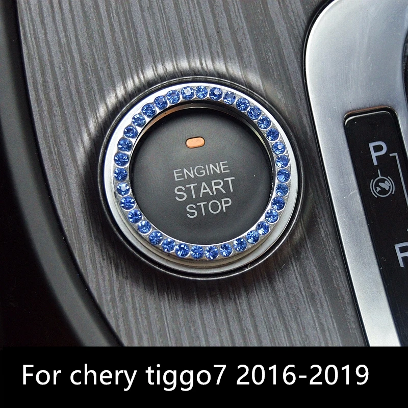 Декоративное кольцо зажигания с одной кнопкой для chery tiggo7 tiggo 7 2016 2019 алмазным