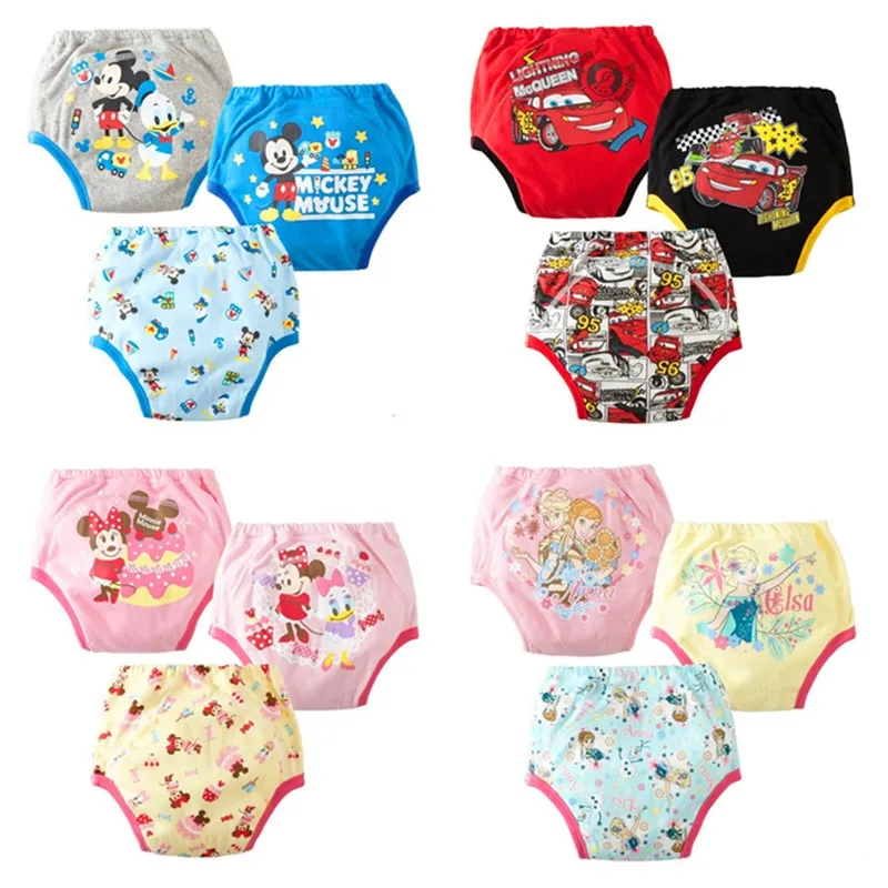 3 шт. женские хлопковые трусы с мультяшным принтом