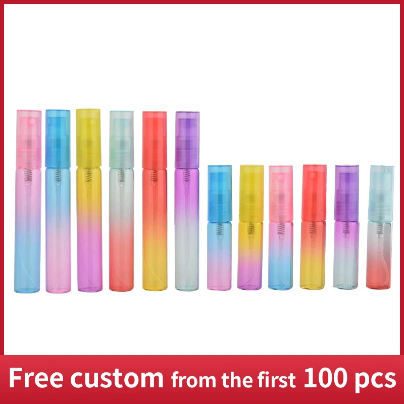 

Оптовая продажа, портативный цветной стеклянный флакон для духов 4 мл, 8 мл, с пустой распылитель для парфюмерии косметическими контейнерами...