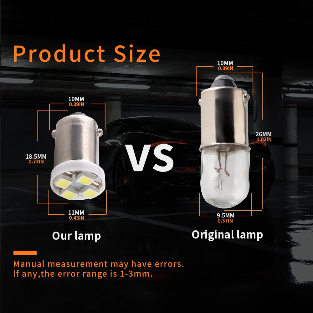 Светодиодные лампы T10 BA9S 4SMD T4W для салона автомобиля 100 шт.