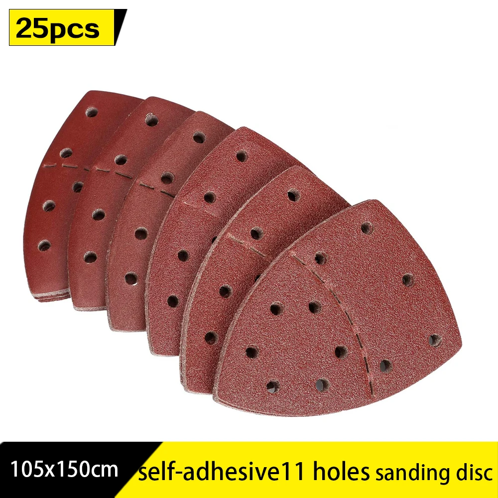 25pcs Mouse Sanding Sheets Triangle Sanding Paper Orbital Sander Detail Pads Discs Sandpaper Abrasive Paper For Bosch Sander
