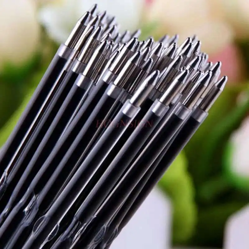 

100pcs Push-on Ballpoint Pen Refill 0.7mm Black Blue Red Tricolor With Ear Office Supplies