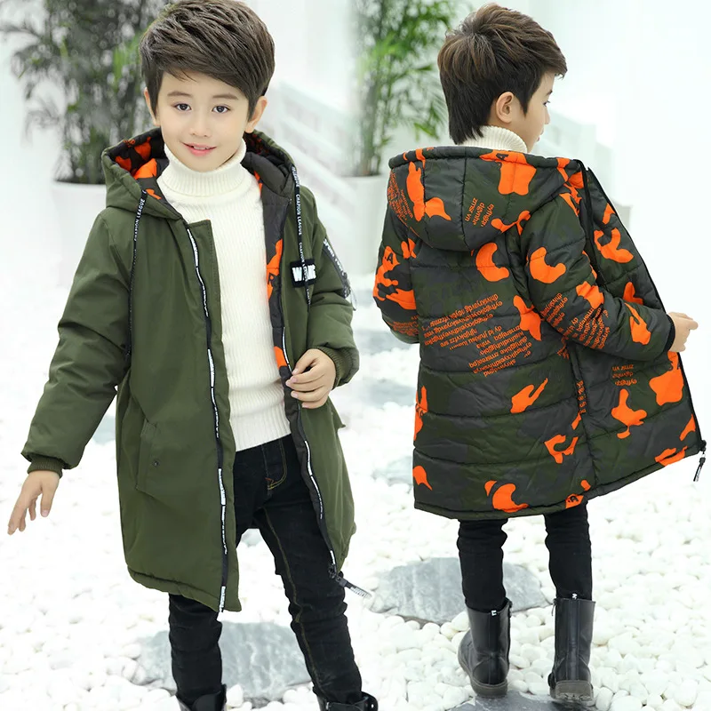 

Children Cotton Coat For Boys 2019 Winter Kids Outerwear Both Sides Wearing Boy Cotton Padded Coat 2 Colors Quality Kids Clothes