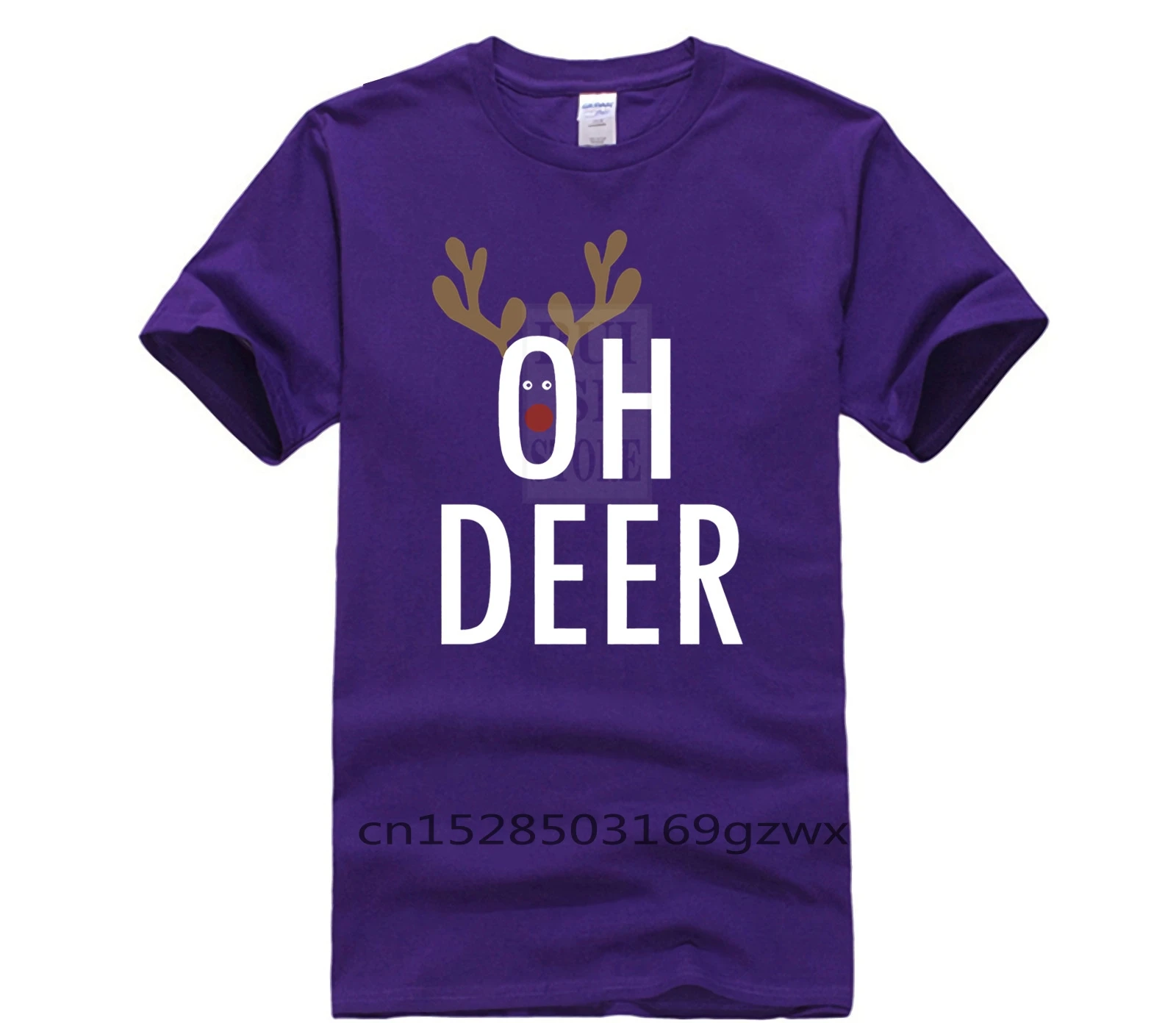 

100% Cotton fashion summer t shirt for men Christmas Oh Deer Rudolph Face Funny T Shirt men