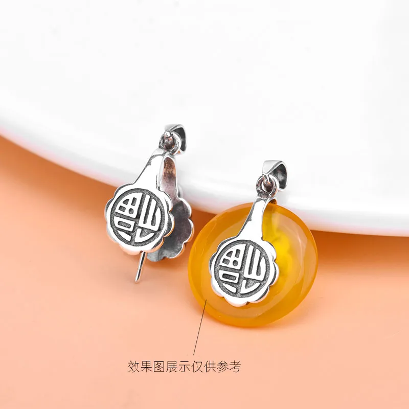 Подвеска из серебра 925 пробы украшение нефрита пчелиного воска в виде цветка для