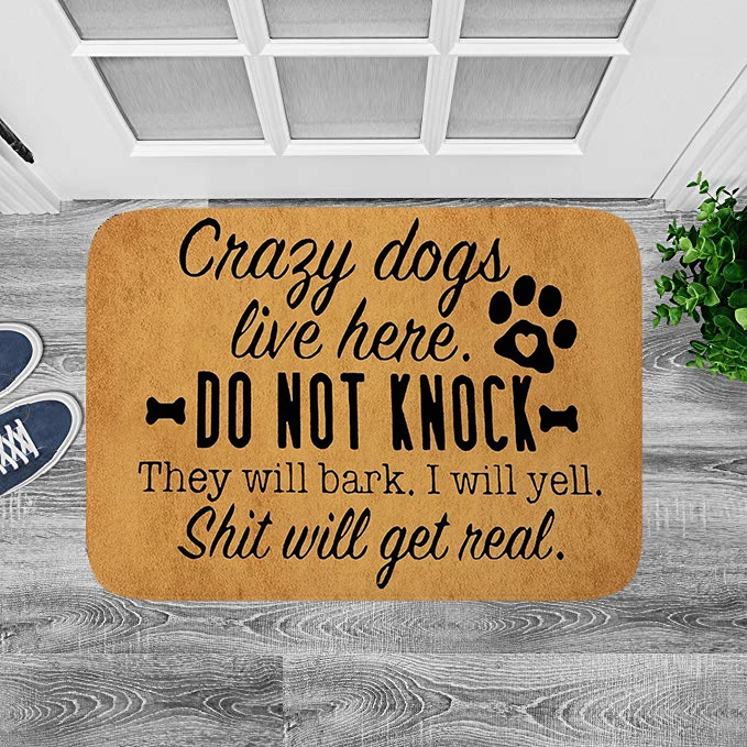 DoubleJun смешной коврик спрашивайте не для кого собака лает лай вас входа напольный