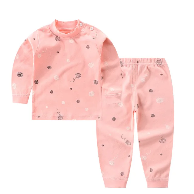 Conjunto de pijama de manga larga para ni&ntilde;os y ni&ntilde;as, camiseta bonita con cuello redondo de dibujos animados, pantalones, ropa de dormir de oto&ntilde;o, novedad de 2021-2