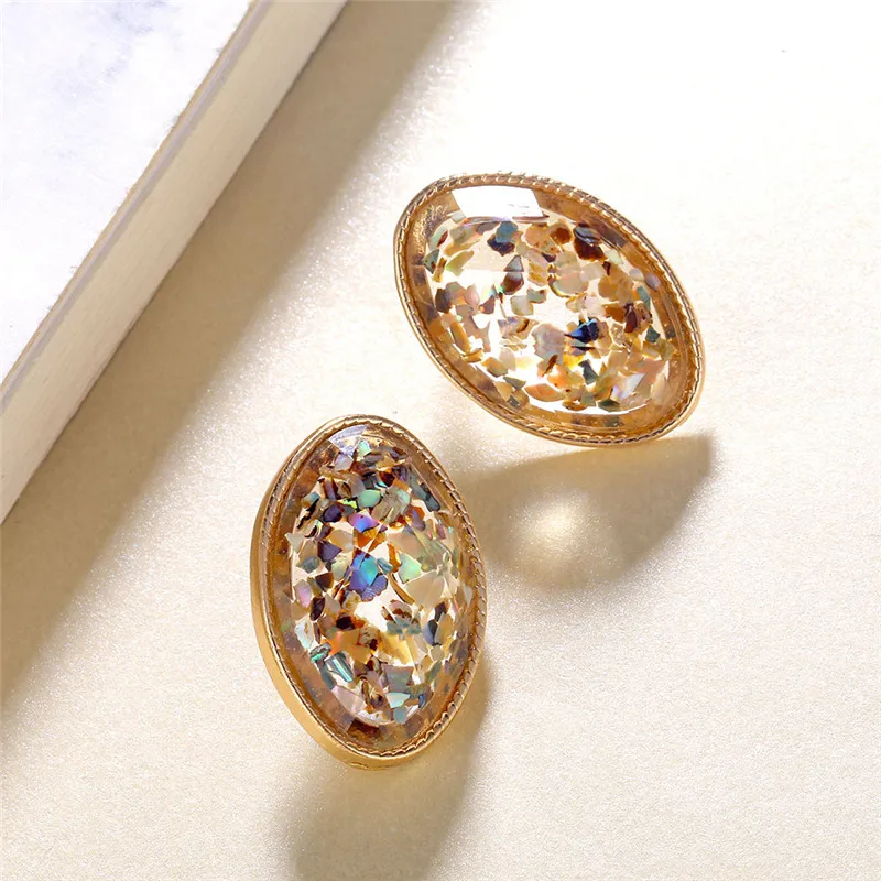 A5 Oval Multicolor Модные маленький металлический шарик падение серьги в стиле панк золотого и серебряного цвета Цвет Круглый Круг Длинные висячие серьги лучший подарок для Для женщин - Окраска металла: A5 Oval Multicolor