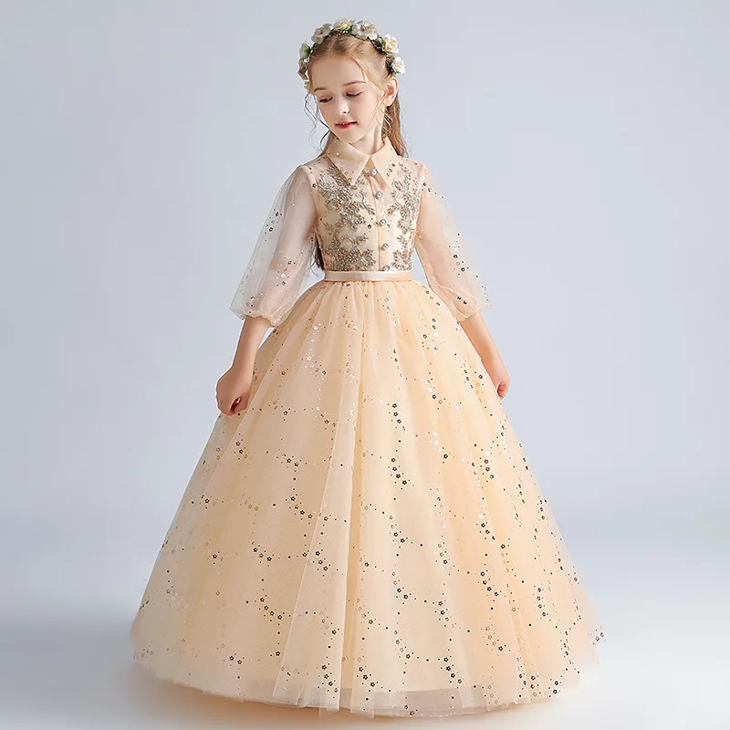 

Весна-Осень 2021, элегантное Пышное Платье принцессы на день рождения, свадьбу вечерние вечеринку, для девочек, платье на новый год, фестиваль,...