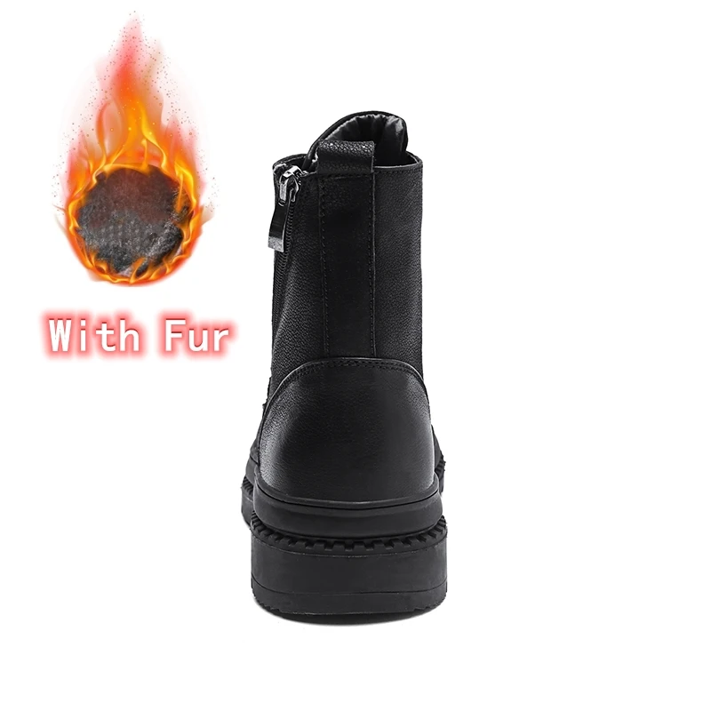 Мужская обувь ботинки из натуральной кожи зимние мужская мартинсы повседневная