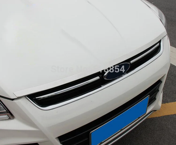 Подходит для 2013 2014 2015 2016 FORD ESCAPE KUGA ХРОМА передний капот Боннет СЕТКА ГРИЛЬ ГУБА БАР ТРИМ КОВРЫ декоративная ЛИСТОВКА МОЛДИНГ.