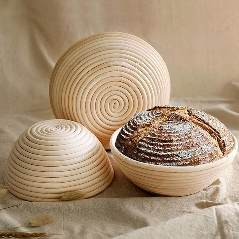 10 дюймовая круглая корзина для хлеба ферментации набор выпечки + нож хромой