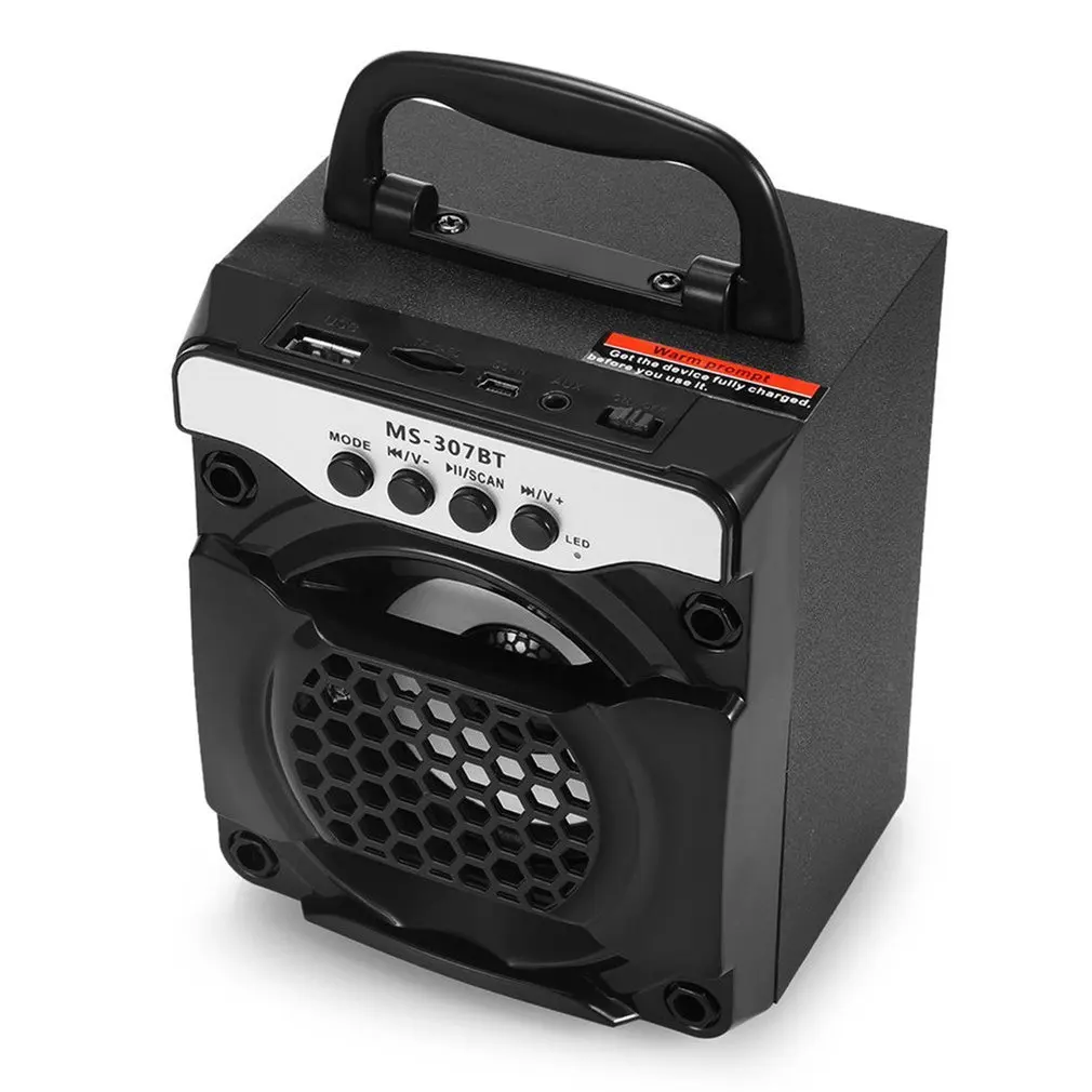 MS-307BT Portable Wireless Speaker With LED Lights AUX USB2.0 Support TF Card For Outdoor And Indoor | Электроника