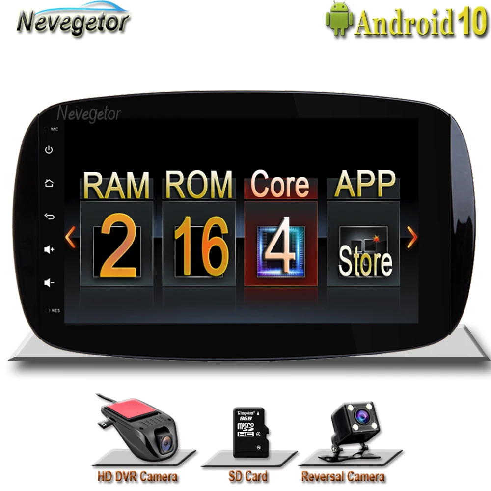 Автомобильный GPS радиоплеер IPS DSP Android 10 для Mercedes Benz Smart Fortwo JBL C453 A453 W453 2015 2018 9 0