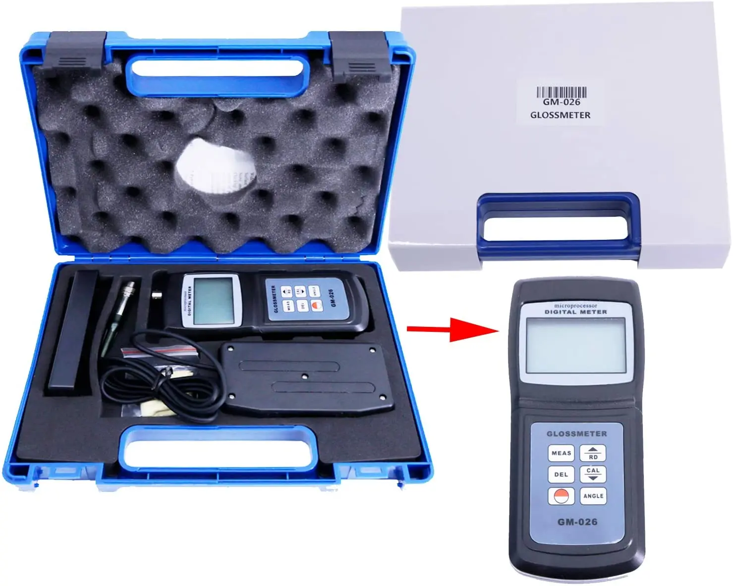 

LCD Backlight Display 0.1 to 200GU Glossmeter 20 60 Degree Vancometer Tester Surface Cleaning Measurement Gloss Meter