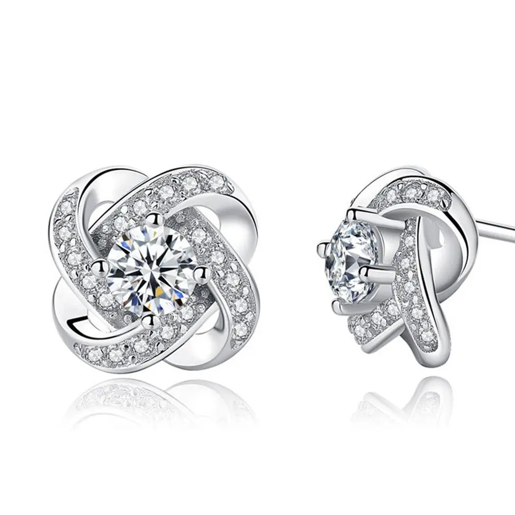 

Clover Stud Earrings Satellite Series Presents Cubic Zirconia Jewellery Charm Women Jewelry Fashion Gift
