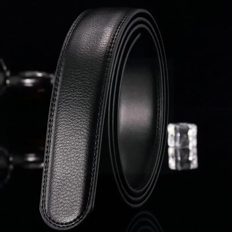 

3.5cm Wide Men's Genuine Split Leather No Without Buckle Belt Brown Belts Belt Harajuku Automatic Body Waist 125-130cm Blac K6g7