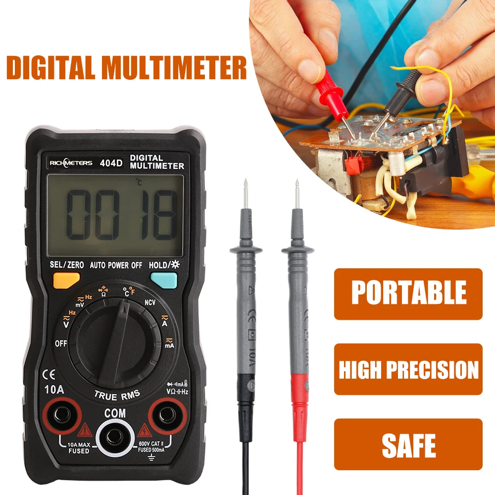 Цифровой мультиметр RICHMETERS RM113A NCV 2000 отсчетов измеритель напряжения