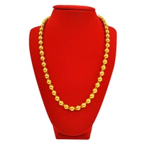 yellow gold color necklace for men wedding engagement jewelry 6070cm 8n buddha bead chain collares boyfriend birthday gift male
