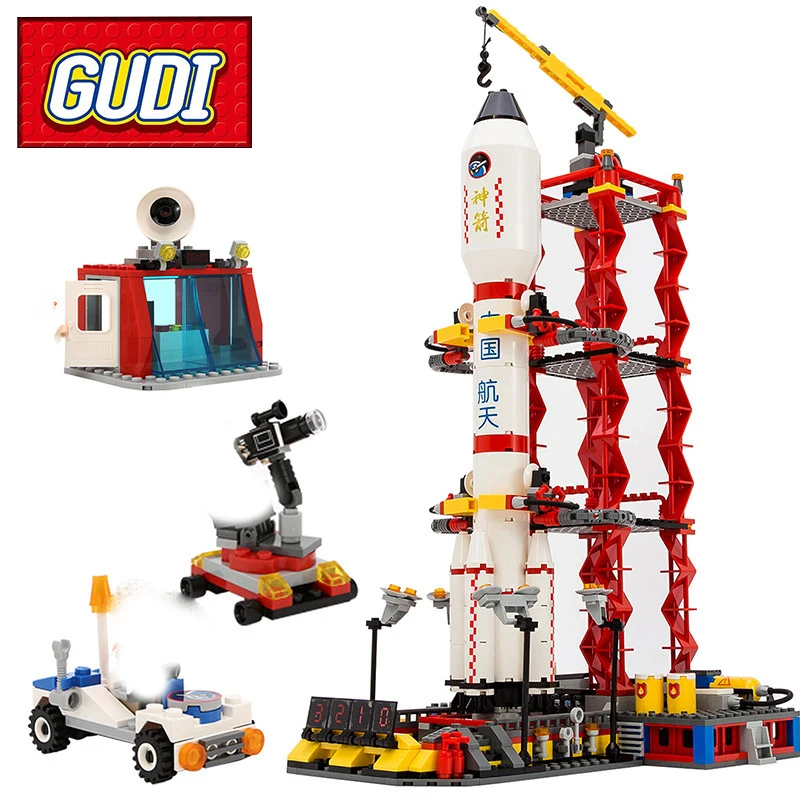 

GUDI 8815 City Spaceport Space Shuttle Building Block Sets 679pcs Center DIY Bricks Educational Classic Toys For Children