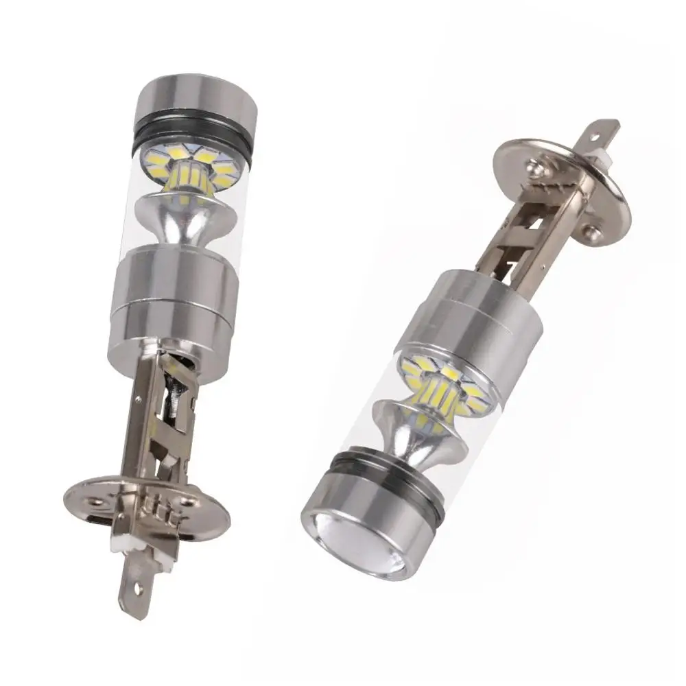 Автомобильные светодиодные противотуманные фары H1 100 Вт белые 12 24 В 20 smd проектор