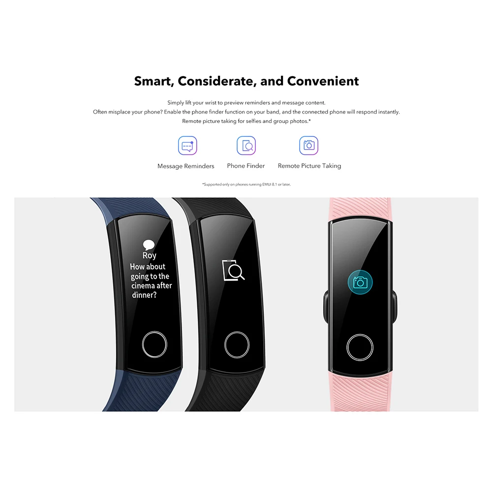 Huawei Honor Band 4 Band 5 умный Браслет Globle Версия 50m водонепроницаемый фитнес-трекер монитор сердечного ритма во время сна Smart Wirstband