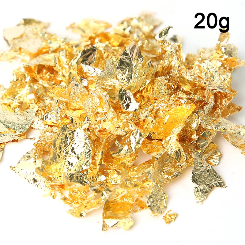 

Edible Grade Gold Leaf Schabin Flakes 20g Gold Decorative Dishes Chef Art Cake