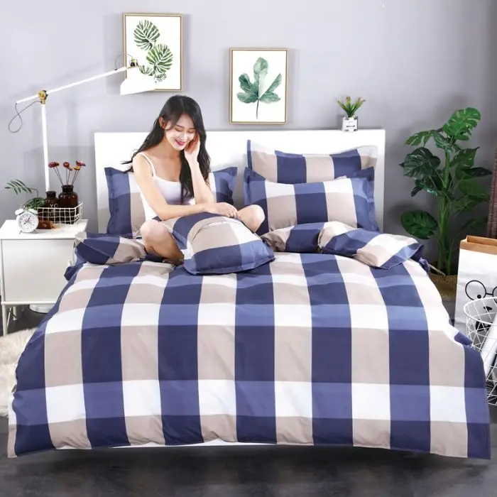 

(Quilt cover + pillowcase) 3-piece set of four seasons universal quilt cover simple quilt single double quilt cover